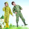 Unisex Kids Hooded Jacket Wind And Waterproof Raincoat For Girls Boys Mask