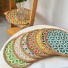 Rattan and Bamboo Woven Handmade Retro Characteristic Woven Colorful Tea Coaster Round Anti-scalding Heat Insulation Pad