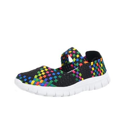 Новая обувь ручной работы с резинкой, женская обувь, дышащие удобные сандалии большого размера на плоской подошве