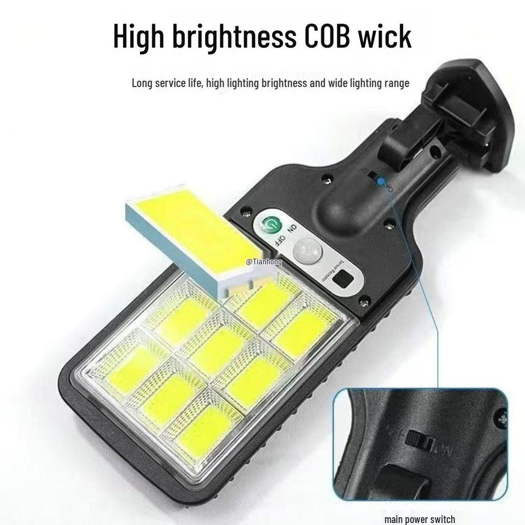 Сверхяркие уличные настенные фонари на солнечной батарее с датчиком движения, водонепроницаемая конструкция