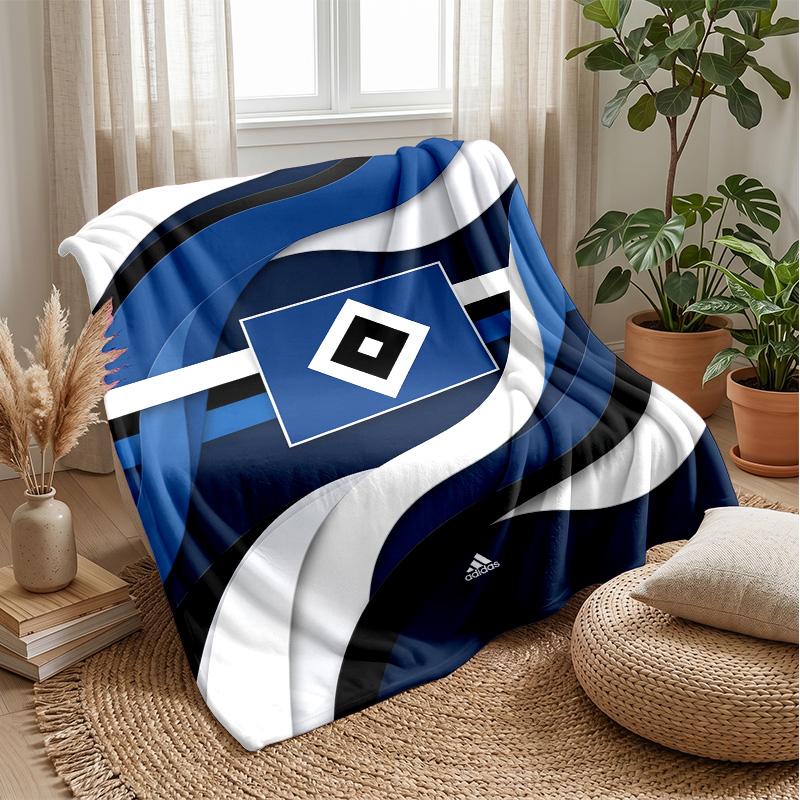 Hamburger SV Football Print Flannel Blanket, Soft Warm Lightweight Throw Blanket for Sofa Bed Camping