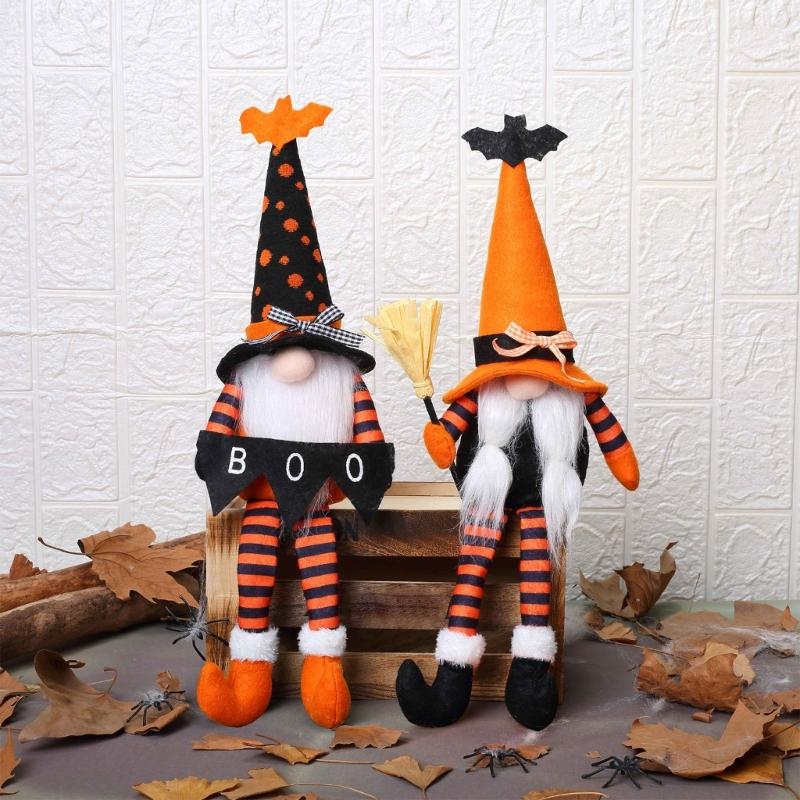 Soft Plush Long Legged Gnomes Figure Doll Halloween Decoration Stuffed Dwarf Elf Ornament For Shelf Desk Party Themes