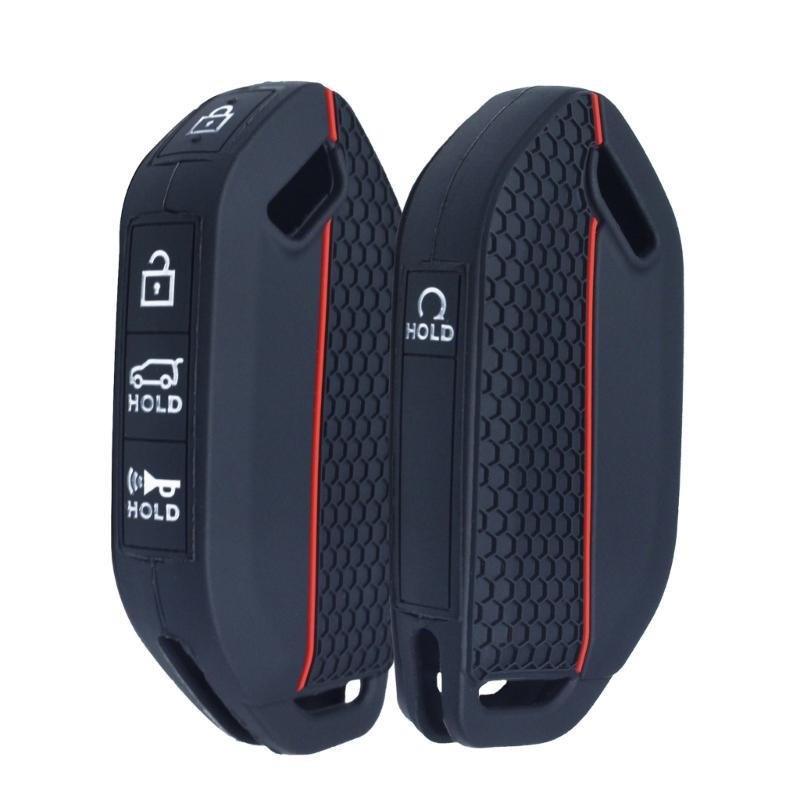 Key Fob Protector Cover Silicone Car Key Case Waterproof Remote Key Cover Honeycomb Texture Shell Case