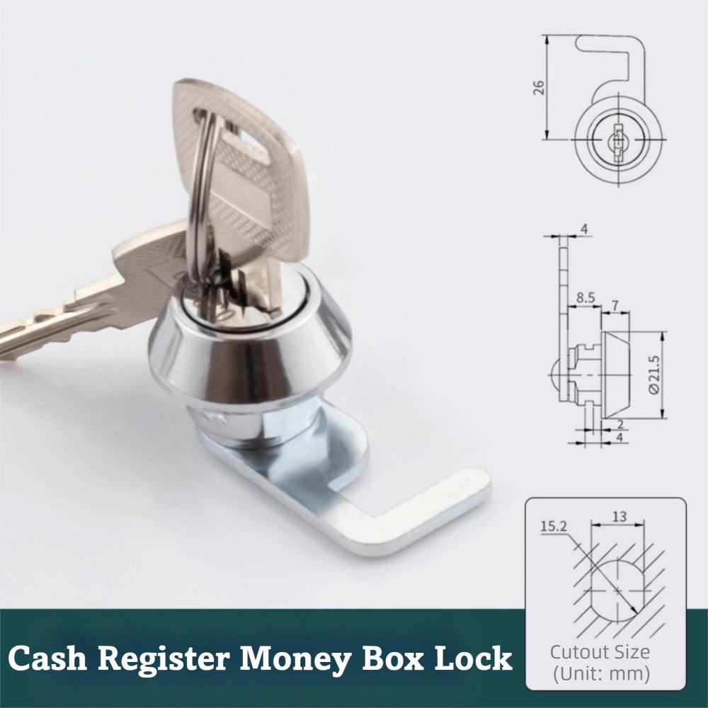 Rust-Resistant Mini Cam Lock with Quick Clip Metal Cabinet Silver Cash Box Lock Easy Replacement with Keys Security Cabinet Lock