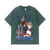 275 GSM Washed T-shirts 100% Cotton Black Clover V10 Asta Print Unisex Heavy Cotton T Shirt