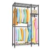 IZEUK Clothes with 2 Clothes Tension Wire Freestanding Closet Coat Easy Heavy Assembly Includes 3 Clothing No Tools Width 110 X Depth 40 X Height 194