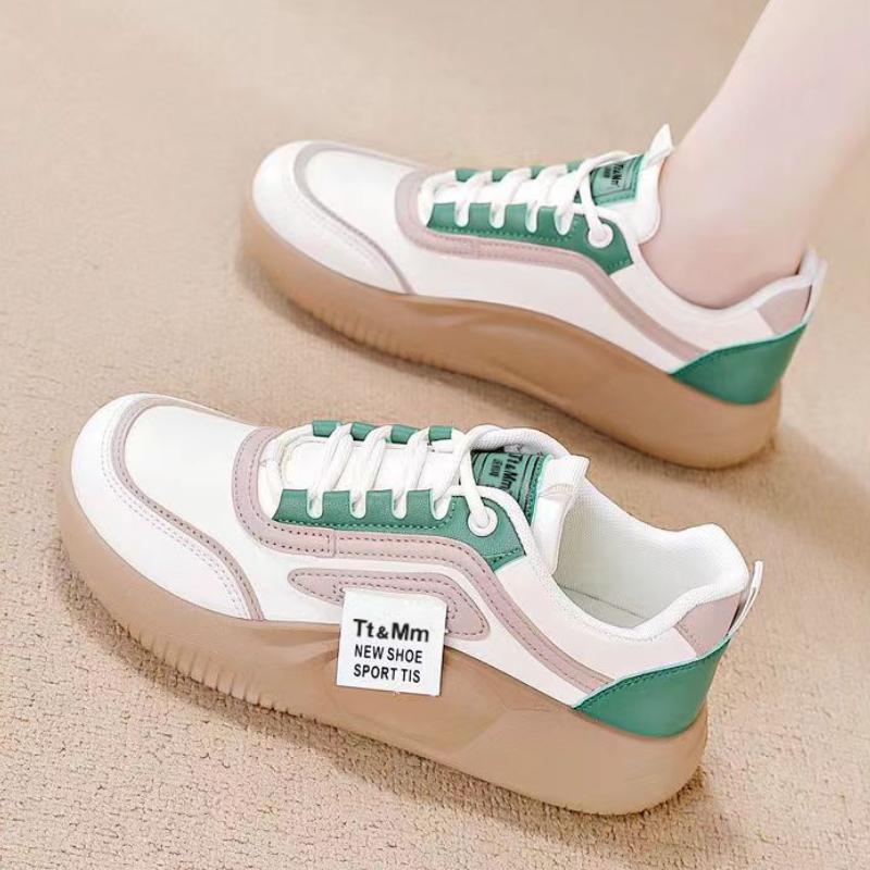 Модные кроссовки для женщин 2024 года, новые повседневные дышащие и удобные женские туфли на шнуровке с толстой подошвой, женские одинарные туфли