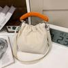French Styl Soft Cloth Shoulder Bag With Handle Drawstring Crossbody Bag Underarm Pouch Handbag Casual Outing