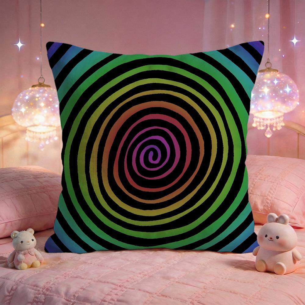 Retro Psychedelic Stripe Cushion Cover Premium Comfort Reversible Pillow Cove Two in One Design for Any Room  Car Interior