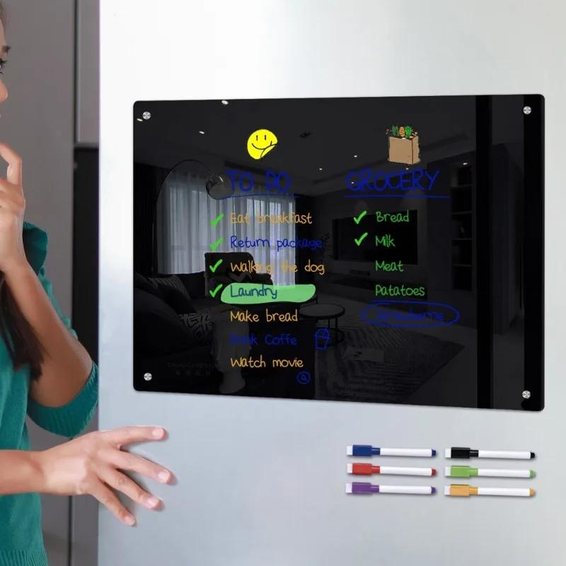 Магнитная доска-календарь для холодильника Прозрачный акриловый недельный планер Магнитная белая доска Прозрачная доска для холодильника Доска для сообщений Меню