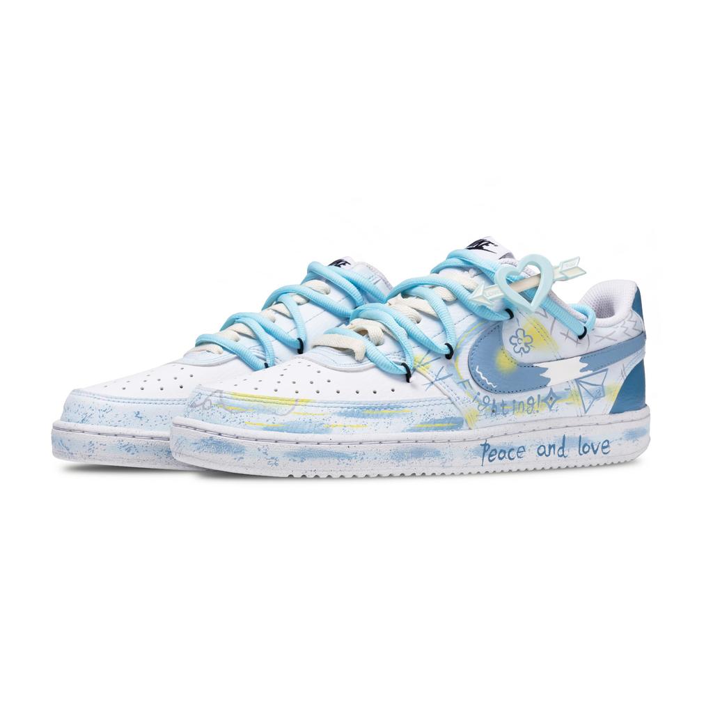 Nike Court Vision 1 Summer Sky Low top Skateboard Shoes Men's Orange Blue White Gray DH2987-101(Team165-)