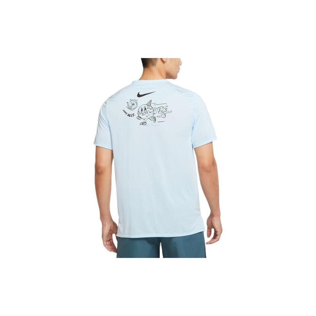 Nike Dri-FIT Rise 365 Футболка с круглым вырезом на спине, мужские топы, синяя DX6146-441