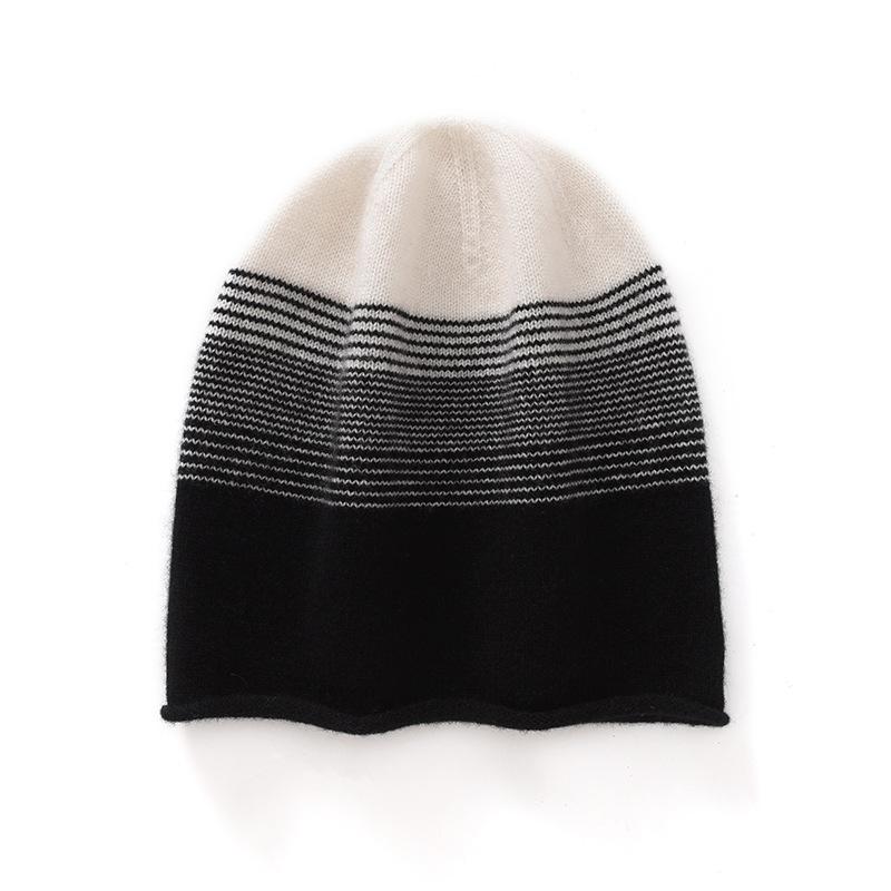 Autumn and winter new cashmere knitted hat fashionable versatile thickened warm jacquard ear protection men's and women's cashmere wool hat