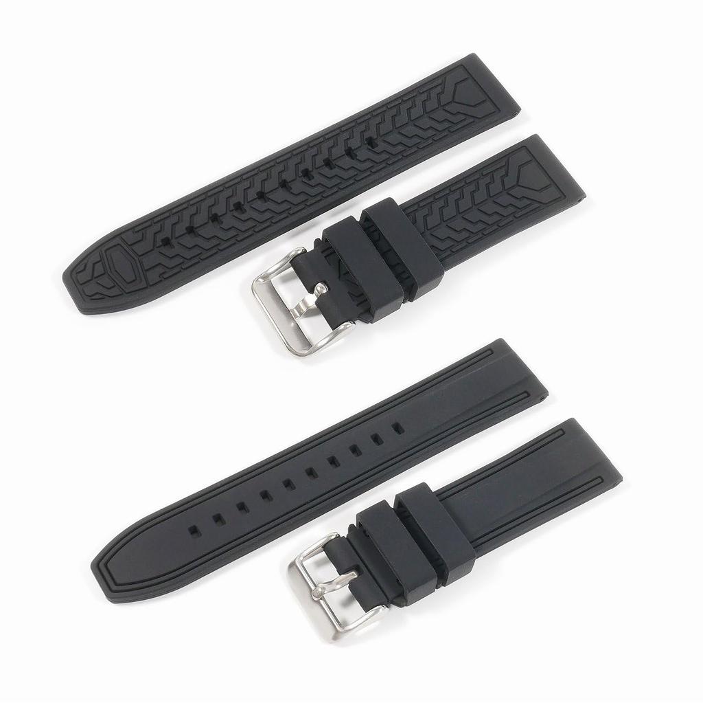 Эксклюзивный резиновый ремешок BLANCPAIN x Swatch с двойными линиями (Черный/Черные линии)