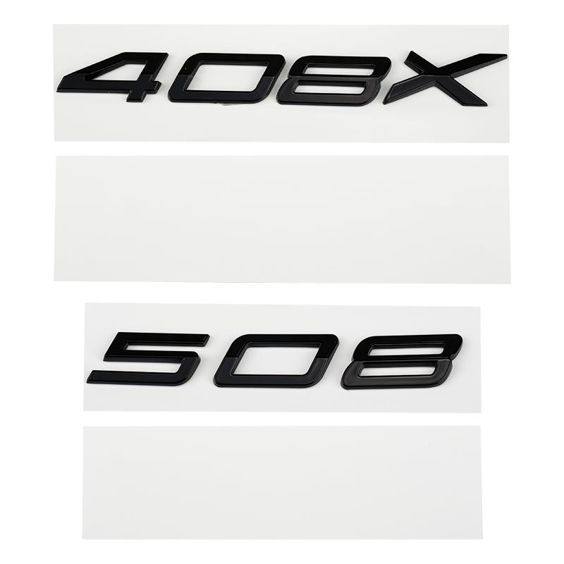 Car 3D ABS Letters Logo Decals Sticker For Peugeot 208 308 408 508 408X 508L 2024 2025 Car Trunk Alphabet Emblem Badge Sticker