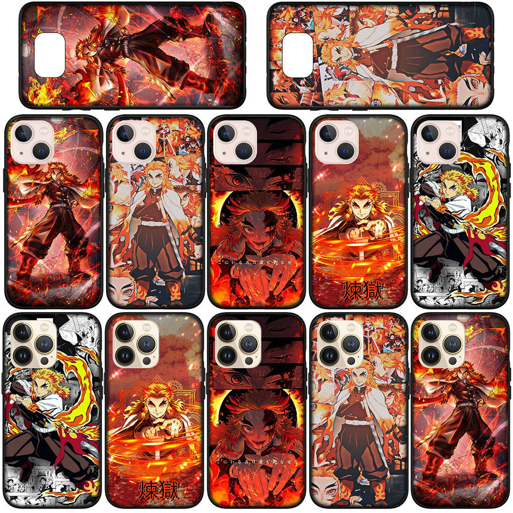 Чехол для телефона Samsung Galaxy S25 S24 S23 iPhone 16 15 Xiaomi Redmi Note 14 13 12 16E X 11 Pro Max OPPO Moto Demon Slayer Rengoku Kyoujurou Cool Cover