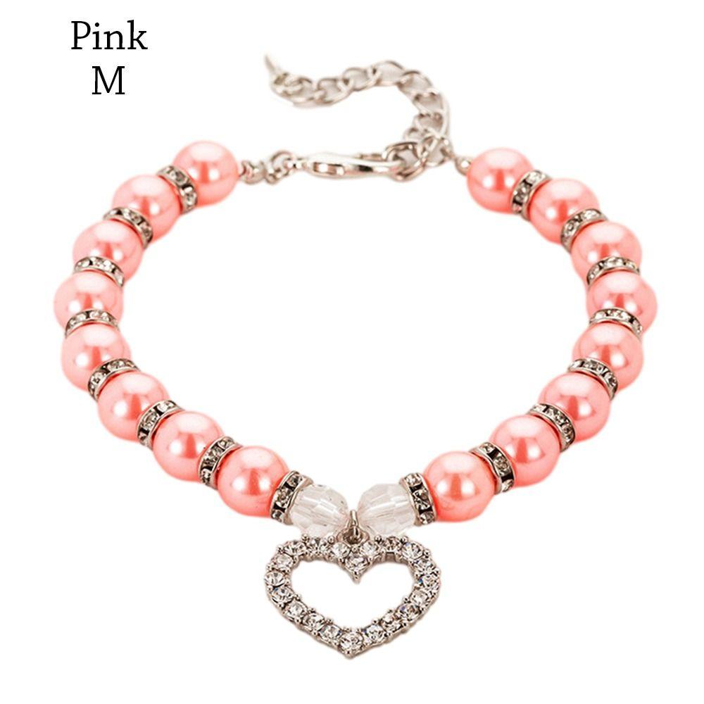 Регулируемое ожерелье из искусственного жемчуга для собак, ошейник для собак, ювелирные изделия, цепочка на шею для собак и кошек, роскошные аксессуары с бриллиантовой подвеской