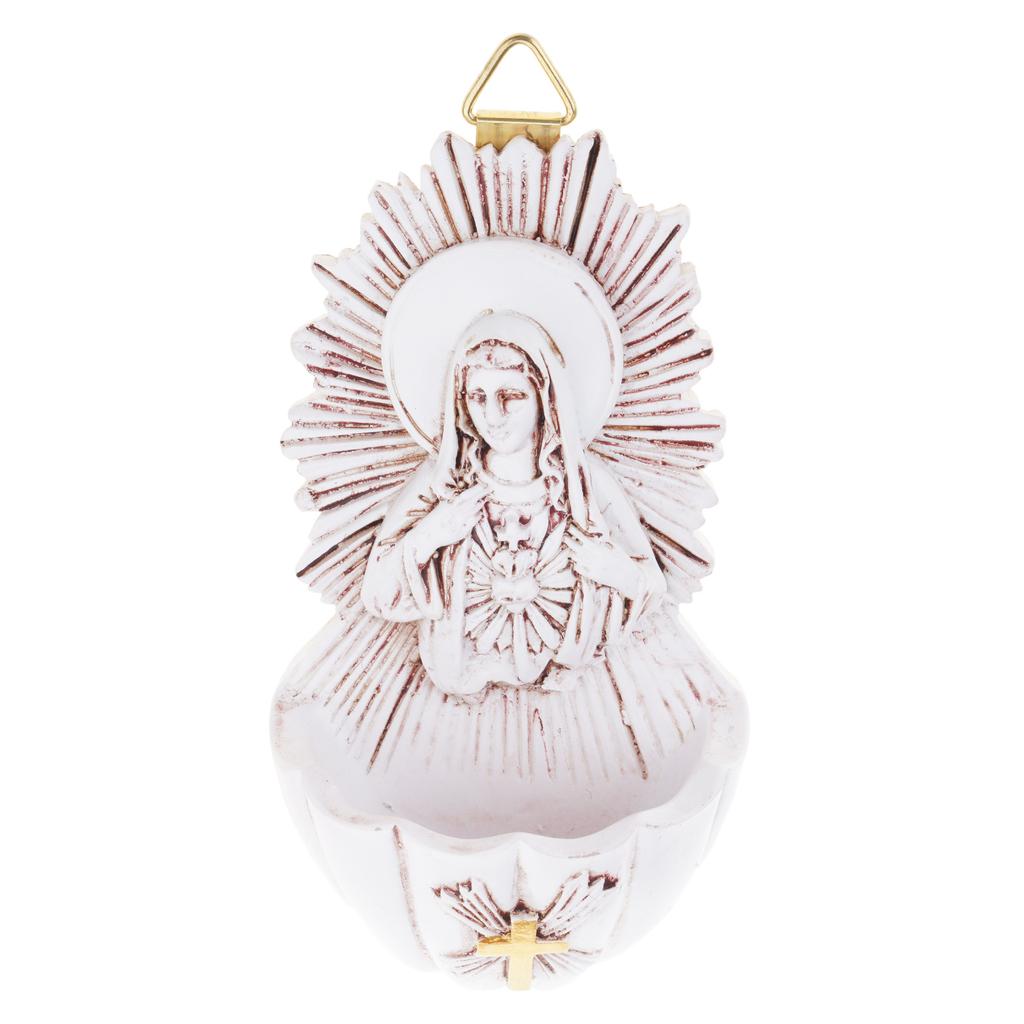 Элегантная настенная чаша для святой воды, ящик-ключница, полимерная скульптура для христианского домашнего декора для прихожей или офиса