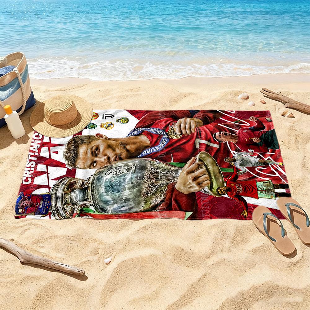 Cristiano Ronaldo Beach Towel Super Soft Microfiber Quickdry Fabric Comfortable Lightweight