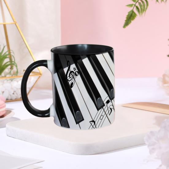 Музыкальная кружка Керамическая новинка Кружка с музыкальной нотой Большая вместимость 350 мл Дизайн гитары, пианино, скрипки Кружка для горячих напитков Музыкальная