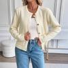 2025 New Autumn and Winter Knitted Sweater Short Button Cardigan Solid Color Sweater Jacket for Women