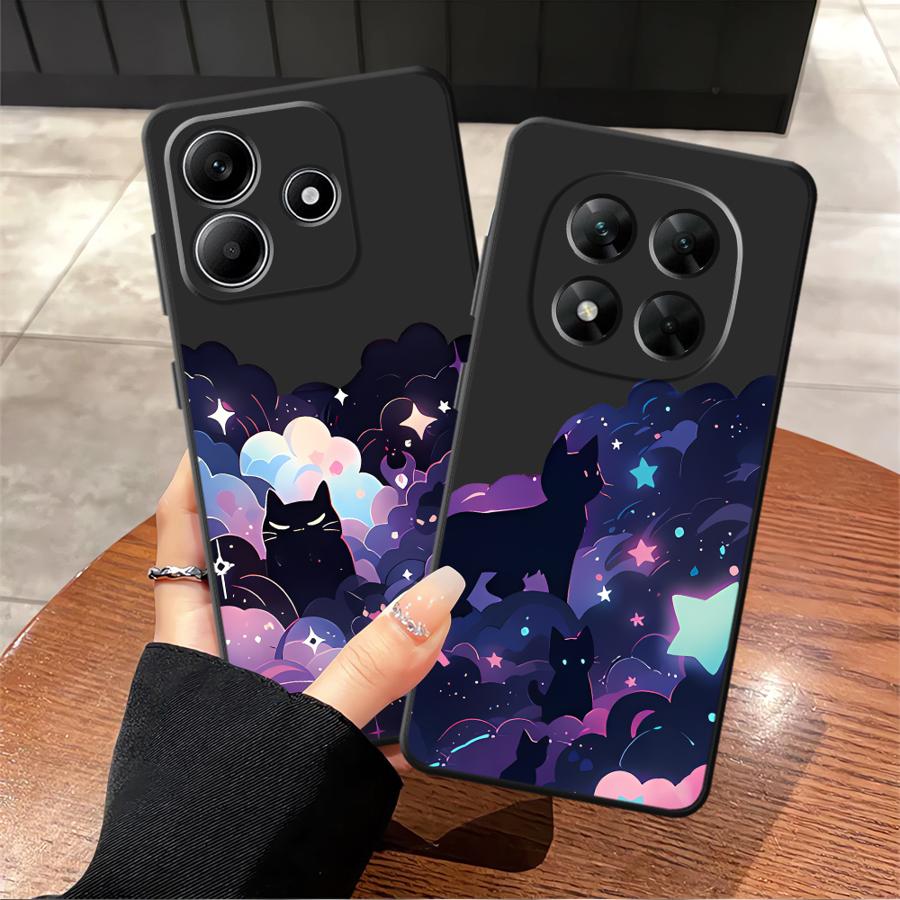 Чехол для телефона для Xiaomi Redmi Note 14 11S 14C A1 A2 A3 12 11 Pro 13 Pro Plus 9 8 7 12C 13C A4 A5 K40 K80 10 12S Черный Кот