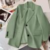Женский костюм, весенне-осенний женский топ, офисный женский пиджак, свободный крой, тонкая куртка с воротником с лацканами, пальто для работы, отдыха
