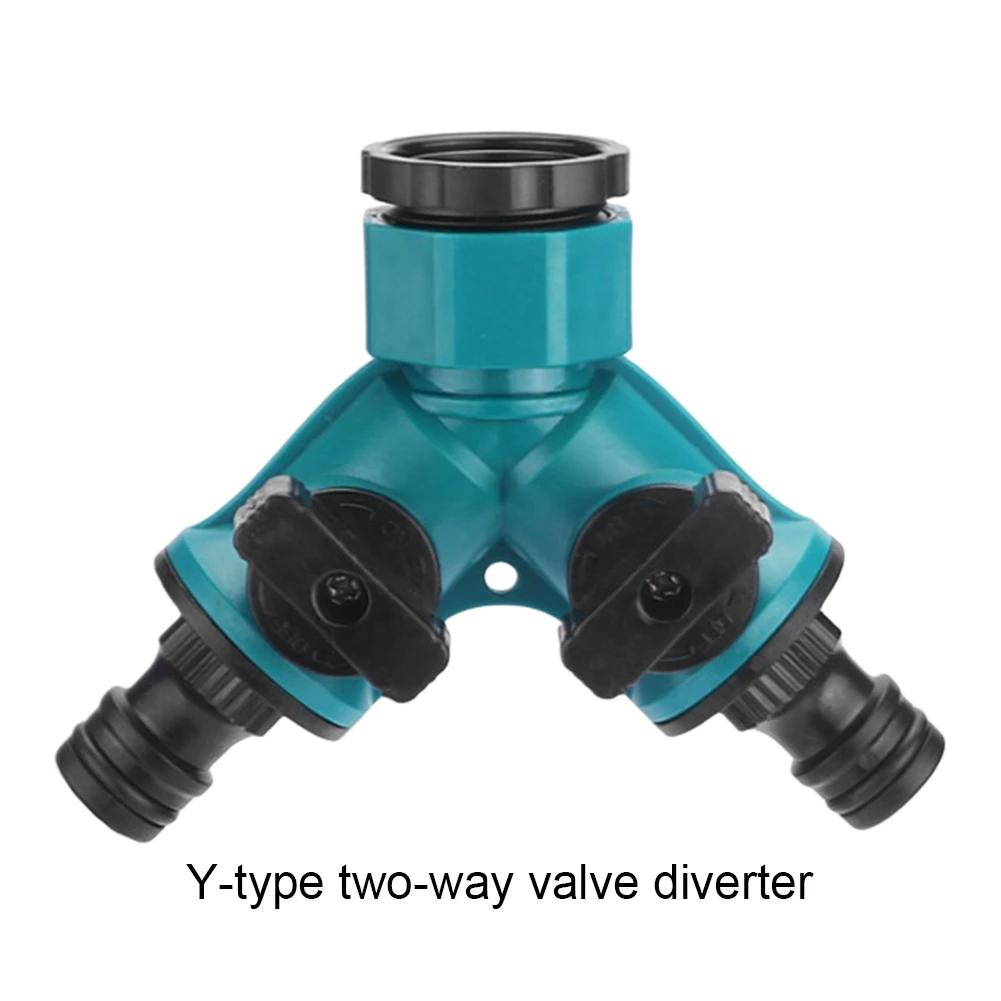 Garden Faucet Water Splitter Adjustable Multiple Outlet Hose Connector Double Tap Y Splitter Connector Nipple Y Type Nipple Butt
