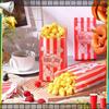 100pcs Popcorn Favor Bags Red Striped Candy Paper Bags Nougat Biscuit Bread Toast Bags For Snacks Goods Bag Movie Birthday Party