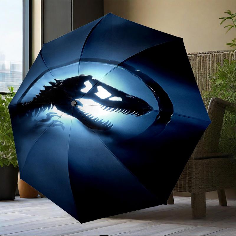 Dinosaur Moonlit Adventure Umbrella Folding umbrella, automatic umbrella 8-Frame for Travel, camping Use Gift for Halloween Christmas