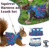 Multicolor Ferret Harness and Leash Set Floral Pattern Traction Rope Squirrel Floral Skirt Wear-resistant Breathable