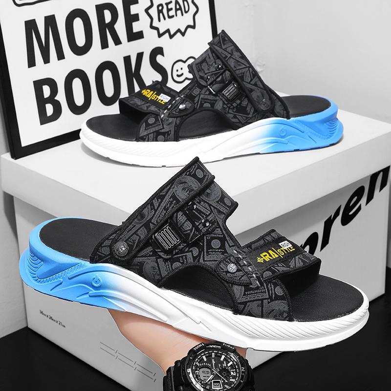 Модные мужские сандалии, тапочки без застежек, легкая удобная мужская обувь для отдыха на природе, высококачественные дизайнерские мокасины, повседневные пляжные мужские тапочки