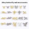 10 шт. Золотые/Серебряные Дизайны Ювелирные Шармы для Нейл-Арта 3D Бабочки Формы Сплав Аксессуары для Ногтей