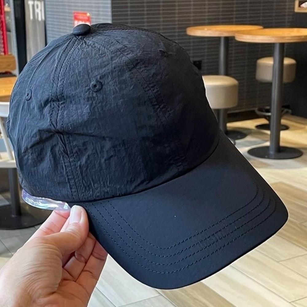 Korean Style Quick-Drying Baseball Cap Solid Color Peaked Cap Retro Solid Color Sun Hat  Sports