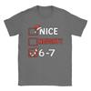 Men's Nice Naughty 67 List 6-7 Meme Funny Christmas T Shirts  Cotton Clothes Novelty Short Sleeve Crew Neck Tees T-Shirts