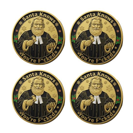 1/2/3/4/5 шт. Сувенирные монеты Металлические Рождественские подарочные монеты Рождественские декоративные памятные монеты Усилитель праздничной атмосферы