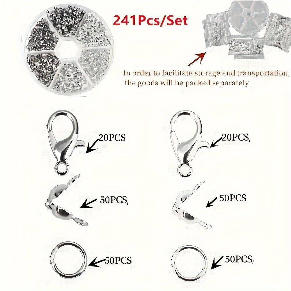241 шт./набор наборов для изготовления ювелирных изделий, застежка-карабин, открытые соединительные кольца, концевые зажимы, бусины, наборы коробок, фурнитура для браслетов ручной работы, ожерелий