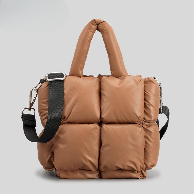 Сумка через плечо из хлопка с перьями, простая мягкая сумка через плечо, квадратная сумка через плечо с наполнителем, женская сумка