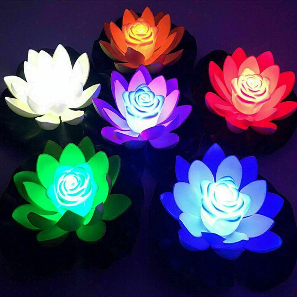 Buddhist Prayer Water Landscape Lotus Lamp Fountain Pool Pond Lamp Flower Light Wishing Lamp