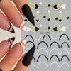 Nail Art Stickers Valentine'S Day Black And White Love Bronzing Lines Smiling French Adhesive Nail Stickers