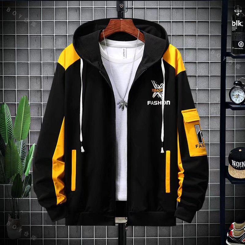 Мужской модный кардиган-свитер с капюшоном - повседневная куртка на весну/осень для подростков и студентов