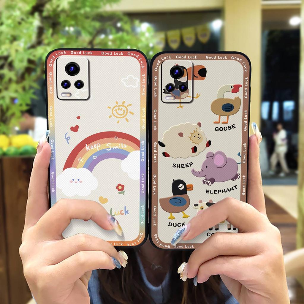 Силиконовый защитный чехол для телефона VIVO V20 Чехол с рисунком, противоударный, полностью защищающий от пыли, мягкий чехол, задняя крышка, милый ТПУ
