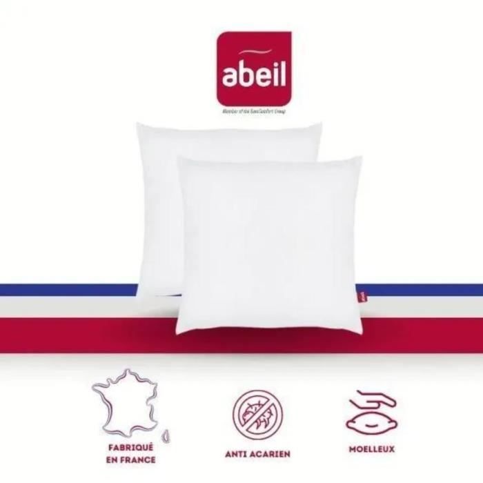 Set of 2 Anti-mite Pillows - 60 X 60 Cm - 100% Biome® Treated Cotton - ABEIL