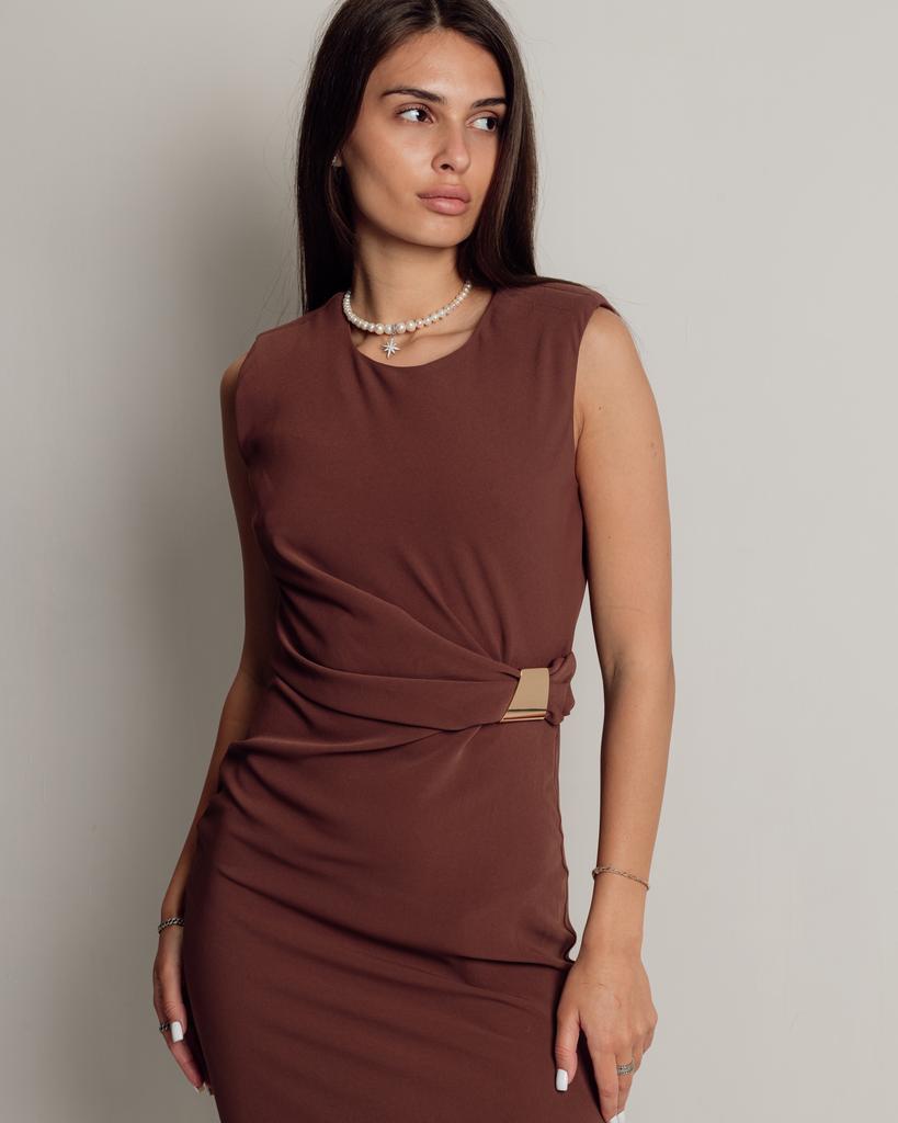 Платье длинное женское Phardi 4503 36 коричневое