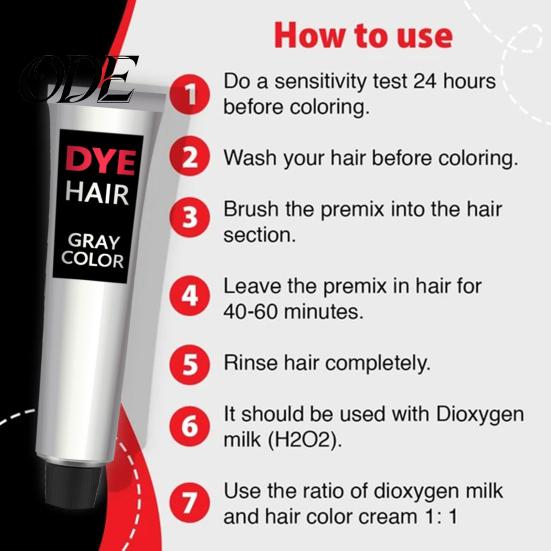 Grey Hair Dye 100ml Semi-permanent Unisex Gray Cream Color for Salon