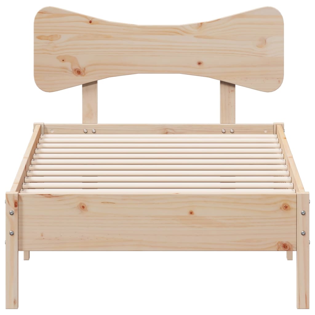 Solid Wood Bed without Mattress 75 x 190 cm Pine Wood