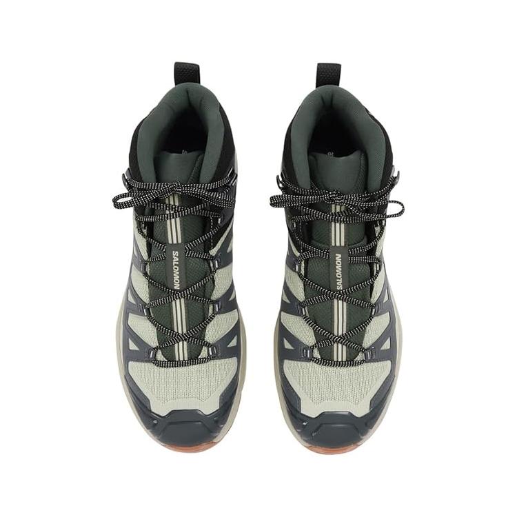 SALOMON X Ultra 360 Edge Mid Gore-Tex Round Toe Lace-Up Shock Absorbing Durable Mid-Top Hiking Shoes Men Hiking Shoes Gray Brown Yellow 474599