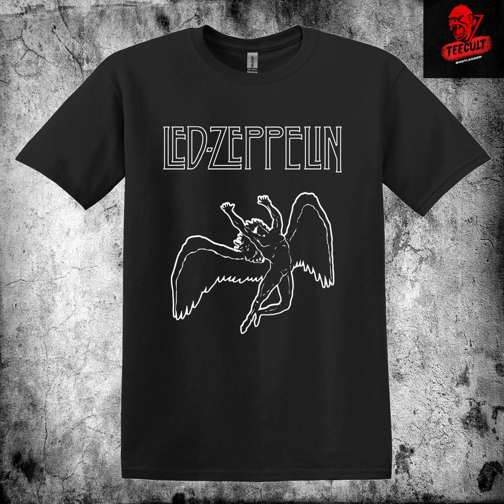 Led Zeppelin Метал-Рок Группа Футболка Унисекс Плотный Хлопок Футболка S–3XL Унисекс Футболка