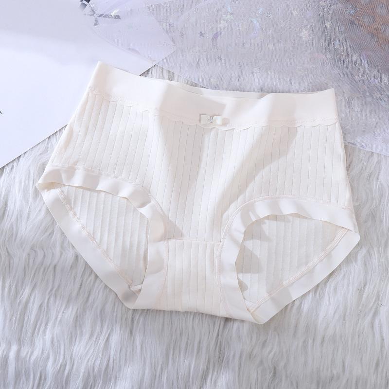 Cotton Mid Waist Underwear for Women with Lingerie Abdominal Hip Lifting Breathable Ice Silk No Trace Antibacterial Plus Size Triangl Pantiese