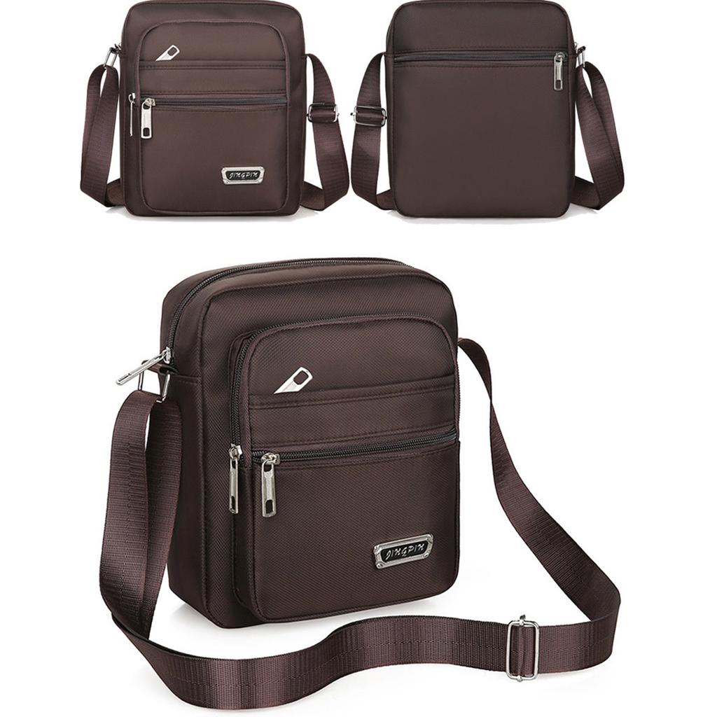 Водонепроницаемая шестислойная сумка-мессенджер с регулируемым ремнем и множеством карманов для делового и повседневного использования